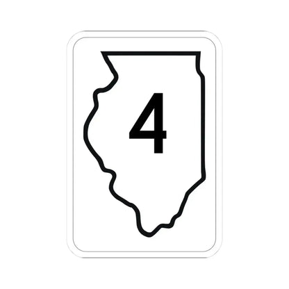 Illinois 4 1950 (Illinois) (Road Sign) STICKER Vinyl Kiss-Cut Decal 3 Inch White - The Sticker Space