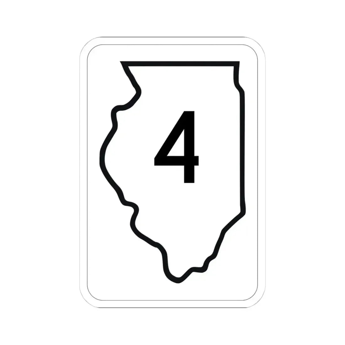 Illinois 4 1950 (Illinois) (Road Sign) STICKER Vinyl Kiss-Cut Decal 4 Inch White - The Sticker Space