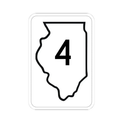 Illinois 4 1950 (Illinois) (Road Sign) STICKER Vinyl Kiss-Cut Decal 4 Inch White - The Sticker Space