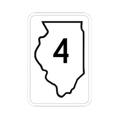 Illinois 4 1950 (Illinois) (Road Sign) STICKER Vinyl Kiss-Cut Decal 6 Inch White - The Sticker Space