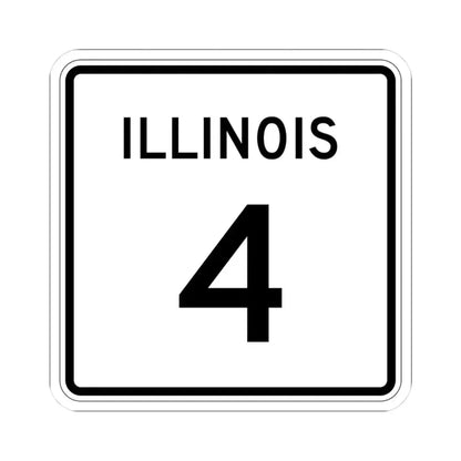 Illinois 4 (Illinois) (Road Sign) STICKER Vinyl Kiss-Cut Decal 3 Inch White - The Sticker Space
