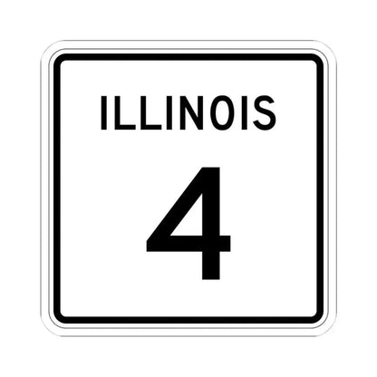 Illinois 4 (Illinois) (Road Sign) STICKER Vinyl Kiss-Cut Decal 4 Inch White - The Sticker Space