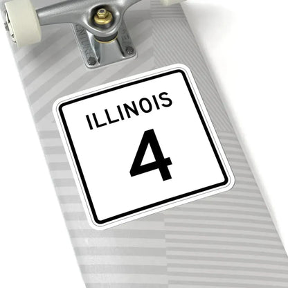 Illinois 4 (Illinois) (Road Sign) STICKER Vinyl Kiss-Cut Decal - The Sticker Space
