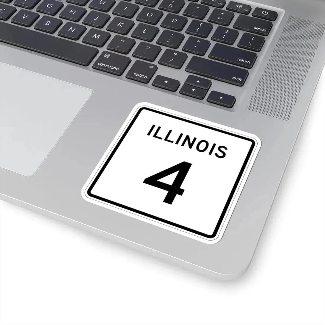 Illinois 4 (Illinois) (Road Sign) STICKER Vinyl Kiss-Cut Decal - The Sticker Space