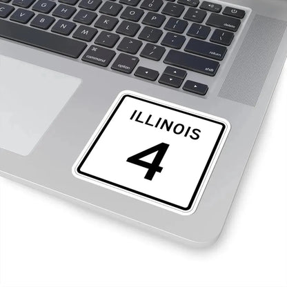 Illinois 4 (Illinois) (Road Sign) STICKER Vinyl Kiss-Cut Decal - The Sticker Space