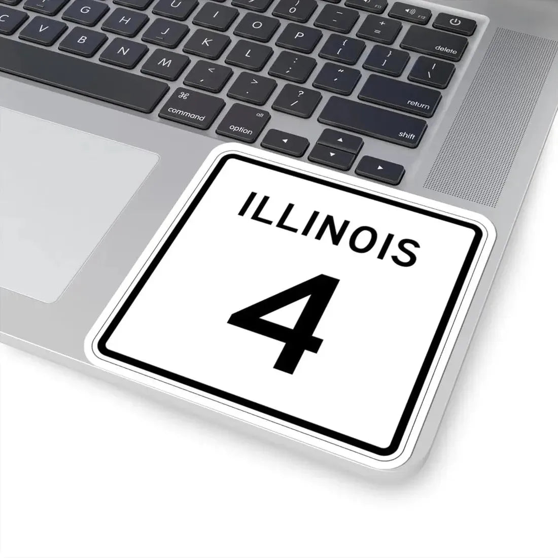Illinois 4 (Illinois) (Road Sign) STICKER Vinyl Kiss-Cut Decal - The Sticker Space
