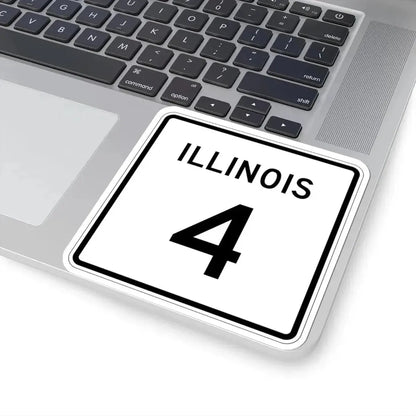 Illinois 4 (Illinois) (Road Sign) STICKER Vinyl Kiss-Cut Decal - The Sticker Space