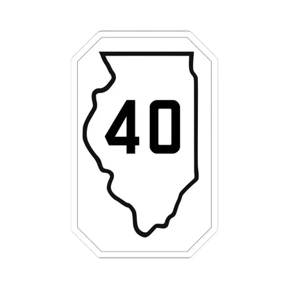 Illinois 40 1926 (Illinois) (Road Sign) STICKER Vinyl Kiss-Cut Decal 3 Inch White - The Sticker Space