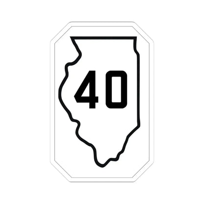 Illinois 40 1926 (Illinois) (Road Sign) STICKER Vinyl Kiss-Cut Decal 4 Inch White - The Sticker Space