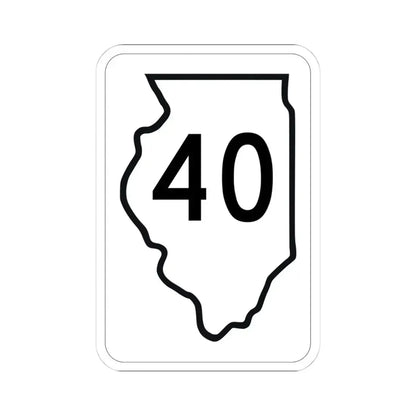 Illinois 40 1950 (Illinois) (Road Sign) STICKER Vinyl Kiss-Cut Decal 4 Inch White - The Sticker Space