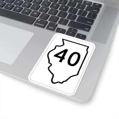 Illinois 40 1950 (Illinois) (Road Sign) STICKER Vinyl Kiss-Cut Decal - The Sticker Space