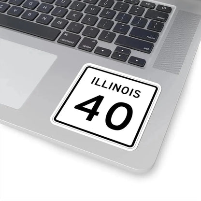Illinois 40 (Illinois) (Road Sign) STICKER Vinyl Kiss-Cut Decal - The Sticker Space