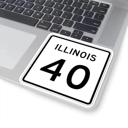 Illinois 40 (Illinois) (Road Sign) STICKER Vinyl Kiss-Cut Decal - The Sticker Space