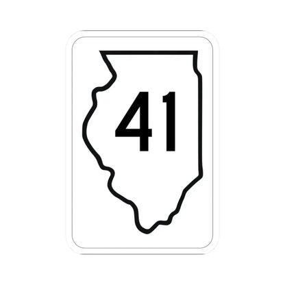 Illinois 41 1950 (Illinois) (Road Sign) STICKER Vinyl Kiss-Cut Decal 2 Inch White - The Sticker Space