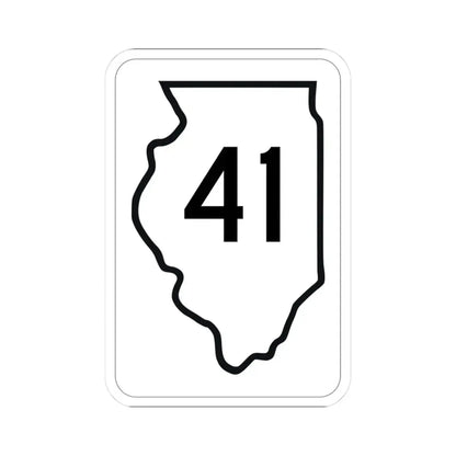 Illinois 41 1950 (Illinois) (Road Sign) STICKER Vinyl Kiss-Cut Decal 3 Inch White - The Sticker Space