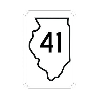 Illinois 41 1950 (Illinois) (Road Sign) STICKER Vinyl Kiss-Cut Decal 4 Inch White - The Sticker Space