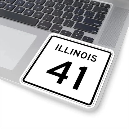 Illinois 41 (Illinois) (Road Sign) STICKER Vinyl Kiss-Cut Decal - The Sticker Space