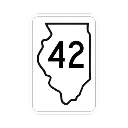 Illinois 42 1950 (Illinois) (Road Sign) STICKER Vinyl Kiss-Cut Decal 2 Inch White - The Sticker Space