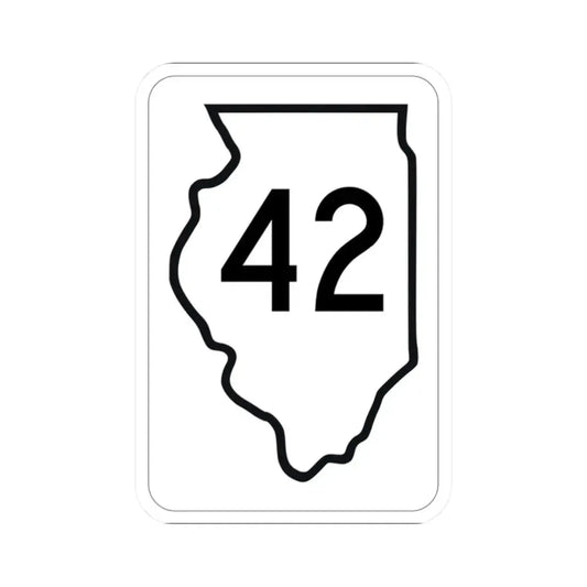 Illinois 42 1950 (Illinois) (Road Sign) STICKER Vinyl Kiss-Cut Decal 2 Inch White - The Sticker Space