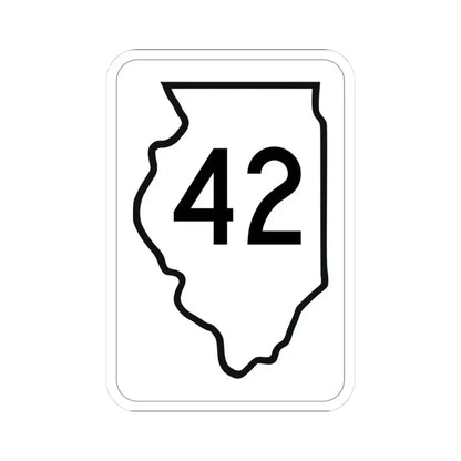 Illinois 42 1950 (Illinois) (Road Sign) STICKER Vinyl Kiss-Cut Decal 3 Inch White - The Sticker Space