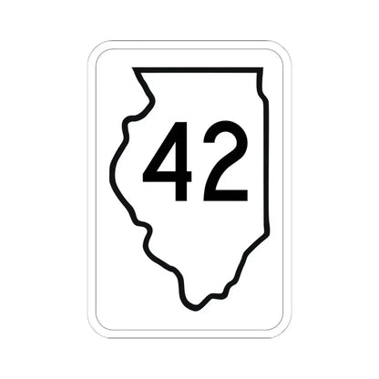 Illinois 42 1950 (Illinois) (Road Sign) STICKER Vinyl Kiss-Cut Decal 6 Inch White - The Sticker Space