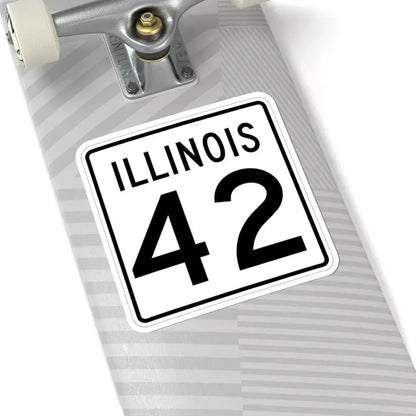 Illinois 42 1960 (Illinois) (Road Sign) STICKER Vinyl Kiss-Cut Decal - The Sticker Space
