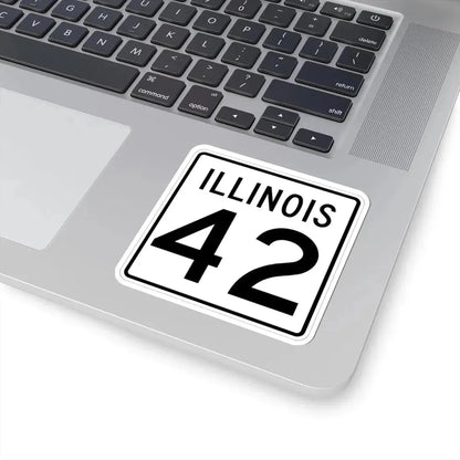 Illinois 42 1960 (Illinois) (Road Sign) STICKER Vinyl Kiss-Cut Decal - The Sticker Space