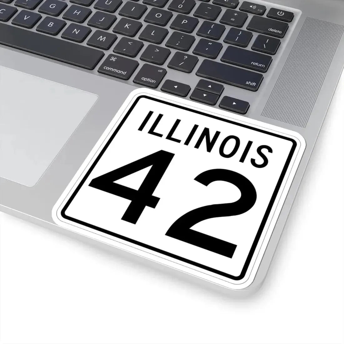 Illinois 42 1960 (Illinois) (Road Sign) STICKER Vinyl Kiss-Cut Decal - The Sticker Space