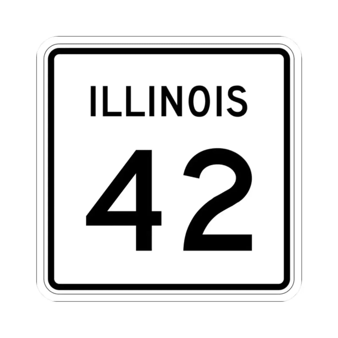 Illinois 42 (Illinois) (Road Sign) STICKER Vinyl Kiss-Cut Decal 2 Inch White - The Sticker Space