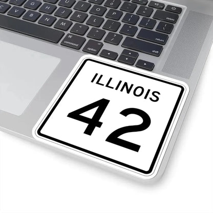 Illinois 42 (Illinois) (Road Sign) STICKER Vinyl Kiss-Cut Decal - The Sticker Space