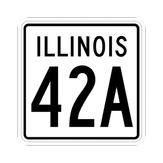 Illinois 42A 1960 (Illinois) (Road Sign) STICKER Vinyl Kiss-Cut Decal 2 Inch White - The Sticker Space