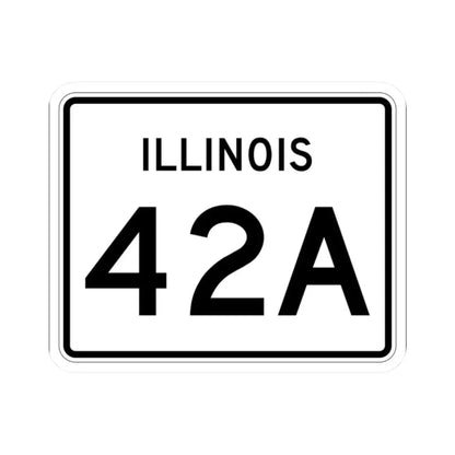 Illinois 42A (Illinois) (Road Sign) STICKER Vinyl Kiss-Cut Decal 2 Inch White - The Sticker Space