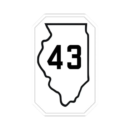 Illinois 43 1926 (Illinois) (Road Sign) STICKER Vinyl Kiss-Cut Decal 2 Inch White - The Sticker Space
