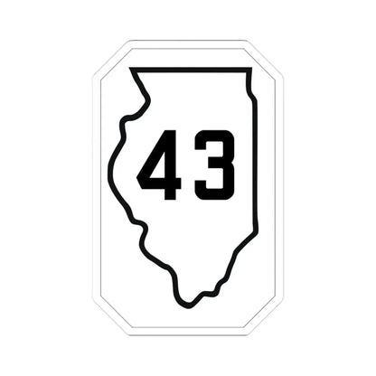 Illinois 43 1926 (Illinois) (Road Sign) STICKER Vinyl Kiss-Cut Decal 3 Inch White - The Sticker Space