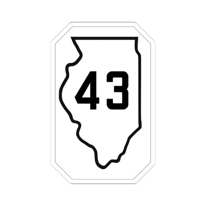Illinois 43 1926 (Illinois) (Road Sign) STICKER Vinyl Kiss-Cut Decal 4 Inch White - The Sticker Space