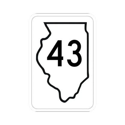 Illinois 43 1950 (Illinois) (Road Sign) STICKER Vinyl Kiss-Cut Decal 2 Inch White - The Sticker Space