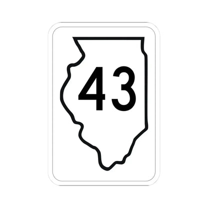 Illinois 43 1950 (Illinois) (Road Sign) STICKER Vinyl Kiss-Cut Decal 3 Inch White - The Sticker Space