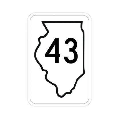 Illinois 43 1950 (Illinois) (Road Sign) STICKER Vinyl Kiss-Cut Decal 4 Inch White - The Sticker Space
