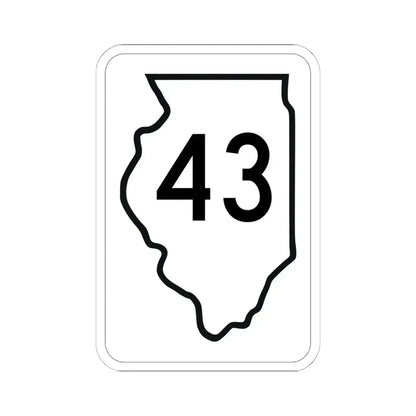 Illinois 43 1950 (Illinois) (Road Sign) STICKER Vinyl Kiss-Cut Decal 6 Inch White - The Sticker Space