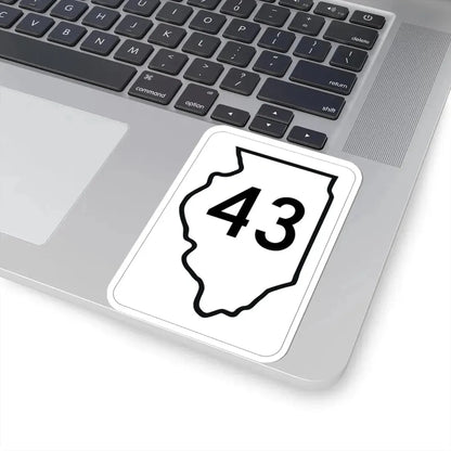 Illinois 43 1950 (Illinois) (Road Sign) STICKER Vinyl Kiss-Cut Decal - The Sticker Space