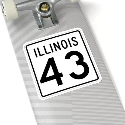 Illinois 43 1960 (Illinois) (Road Sign) STICKER Vinyl Kiss-Cut Decal - The Sticker Space