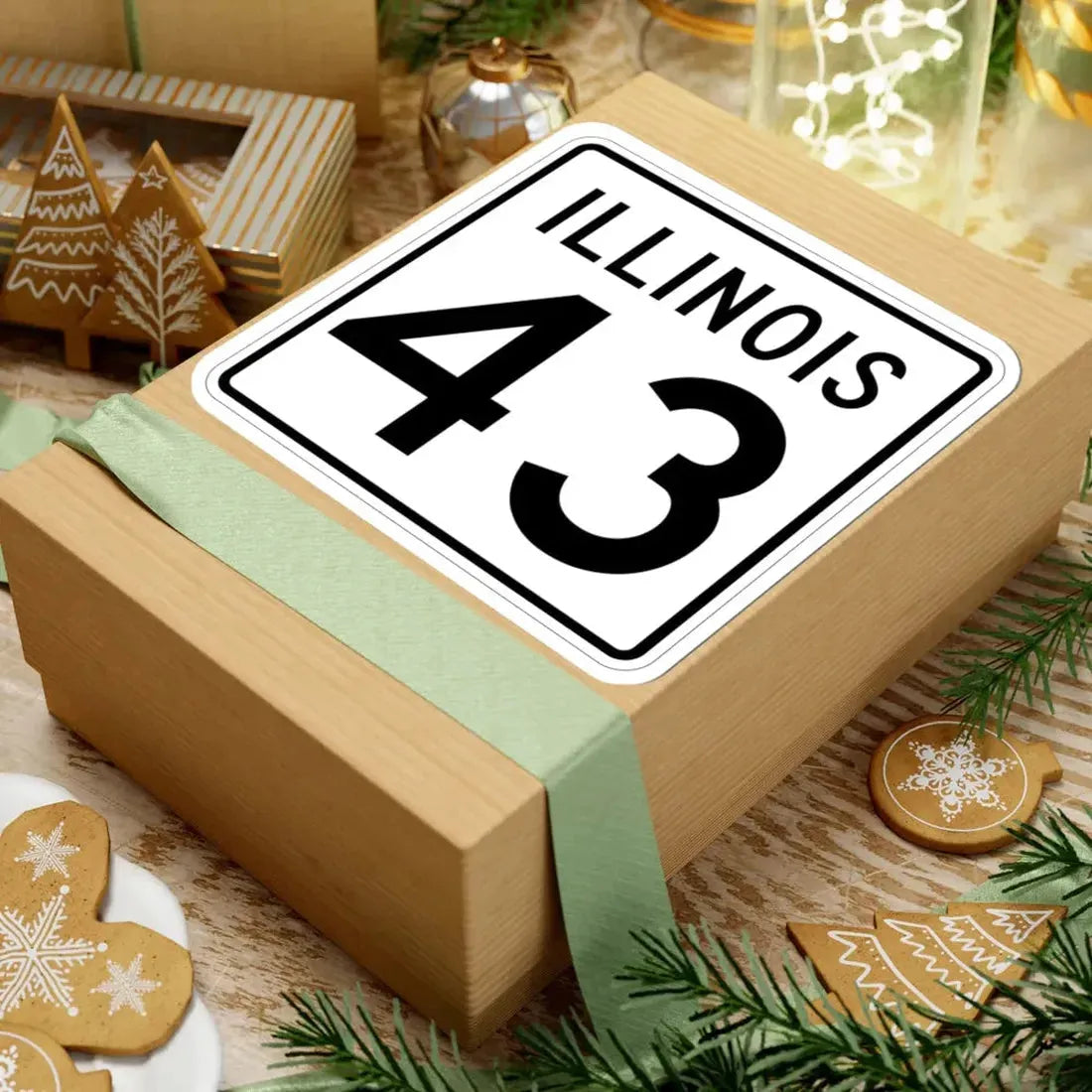 Illinois 43 1960 (Illinois) (Road Sign) STICKER Vinyl Kiss-Cut Decal - The Sticker Space