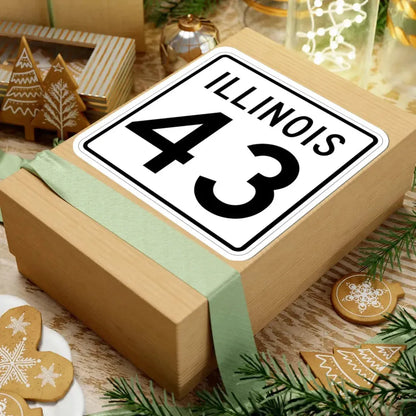 Illinois 43 1960 (Illinois) (Road Sign) STICKER Vinyl Kiss-Cut Decal - The Sticker Space