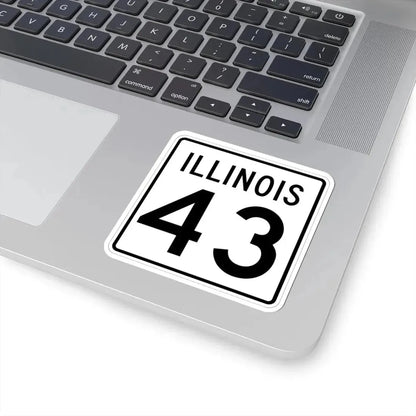 Illinois 43 1960 (Illinois) (Road Sign) STICKER Vinyl Kiss-Cut Decal - The Sticker Space