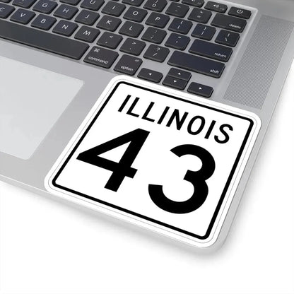 Illinois 43 1960 (Illinois) (Road Sign) STICKER Vinyl Kiss-Cut Decal - The Sticker Space