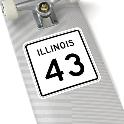 Illinois 43 (Illinois) (Road Sign) STICKER Vinyl Kiss-Cut Decal - The Sticker Space