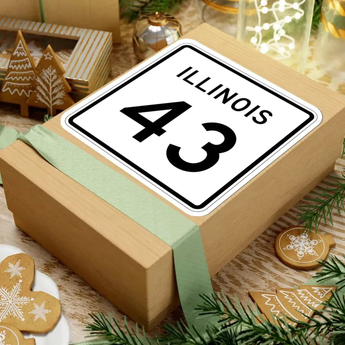 Illinois 43 (Illinois) (Road Sign) STICKER Vinyl Kiss-Cut Decal - The Sticker Space