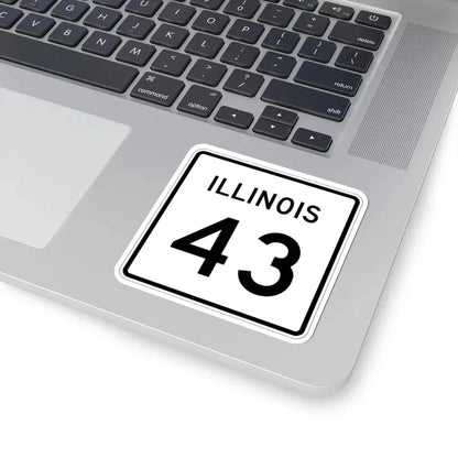 Illinois 43 (Illinois) (Road Sign) STICKER Vinyl Kiss-Cut Decal - The Sticker Space