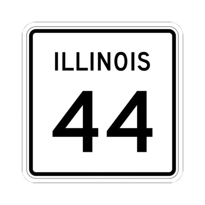 Illinois 44 (Illinois) (Road Sign) STICKER Vinyl Kiss-Cut Decal 4 Inch White - The Sticker Space