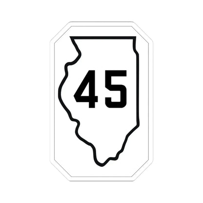 Illinois 45 1926 (Illinois) (Road Sign) STICKER Vinyl Kiss-Cut Decal 3 Inch White - The Sticker Space